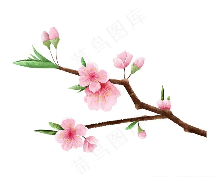 一朵桃花图片psd模版下载