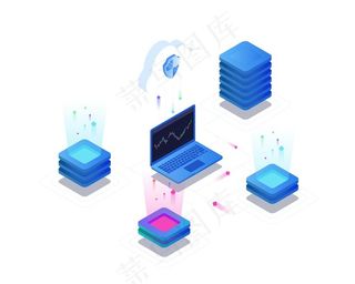 2.5D矢量数据分析科技插画图片