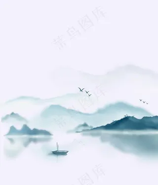 新中式   山  背景元素图片