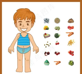 幼儿人体图图片