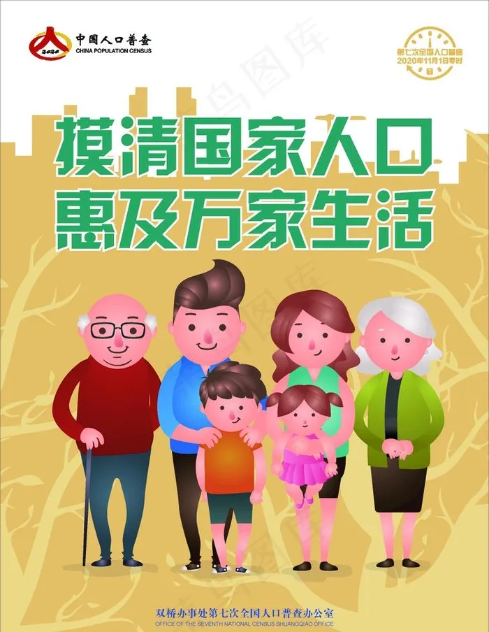 人口普查图片cdr矢量模版下载