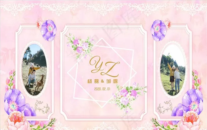 婚礼背景图片(210X297)cdr矢量模版下载