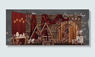 红色森系迎宾婚礼效果图图片