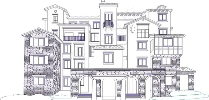 别墅矢量线稿图片