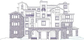 别墅矢量线稿图片