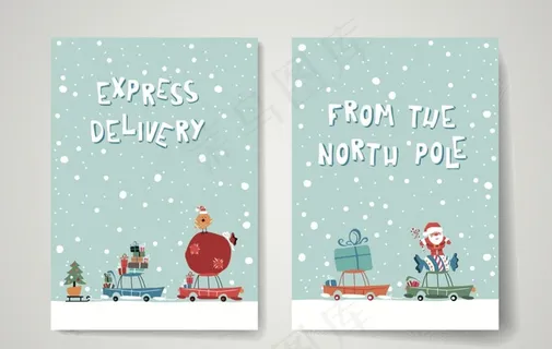 圣诞节贺卡插画图片