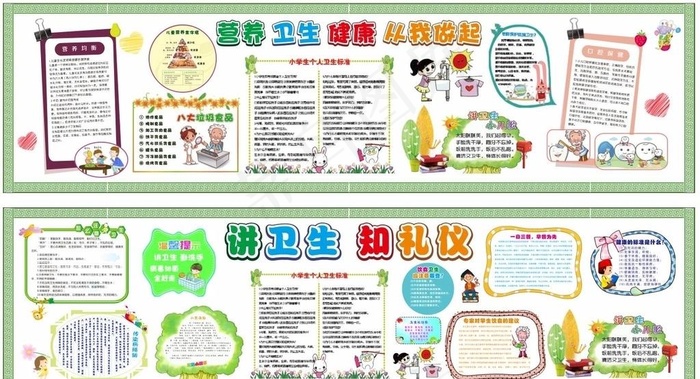 黑板报 健康 营养 卫生图片cdr矢量模版下载