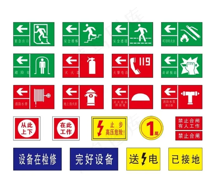 电力消防标志牌图片cdr矢量模版下载