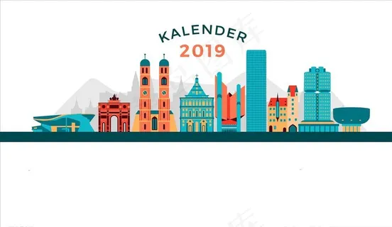 彩色城市建筑图片