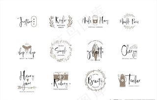 矢量手绘英文logo图片