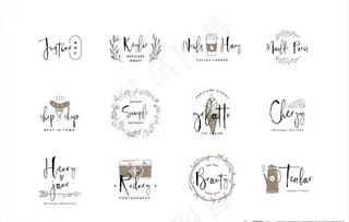 矢量手绘英文logo图片