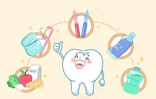 保护牙齿插画图片