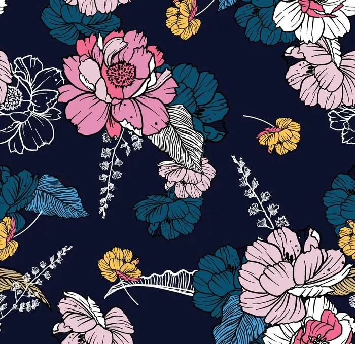 连续花卉图片eps,ai矢量模版下载