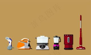 小家电产品彩色矢量图图片