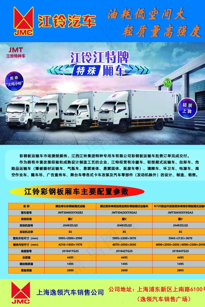 江铃厢车冷藏车宣传海报图片