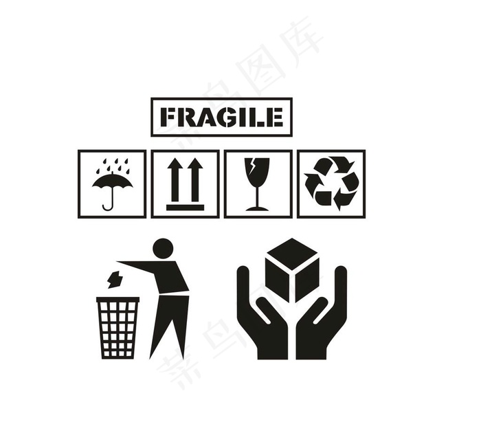 纸箱矢量图标图片cdr矢量模版下载