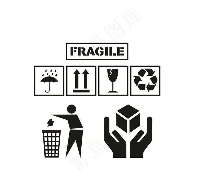 纸箱矢量图标图片cdr矢量模版下载