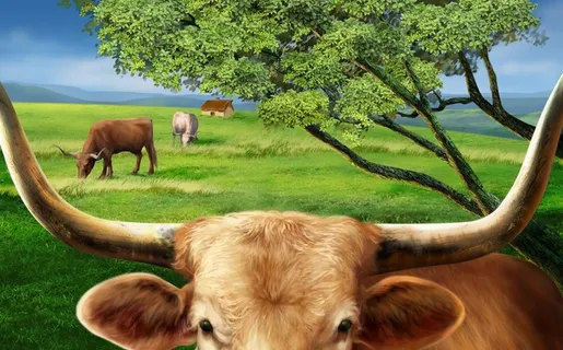 大草原上的牛图片