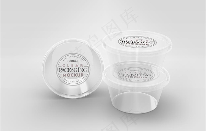 透明快餐打包盒样机图片