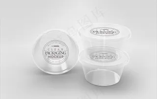 透明快餐打包盒样机图片