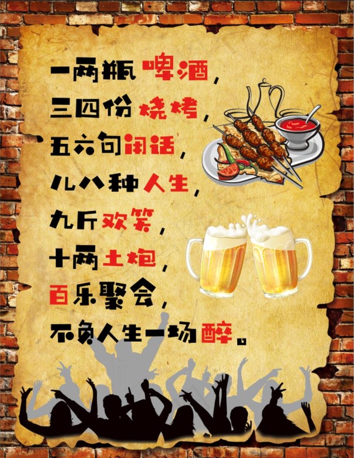 个性复古烧烤店创意装饰海报贴画图片(2362X3150(DPI:100))psd模版下载