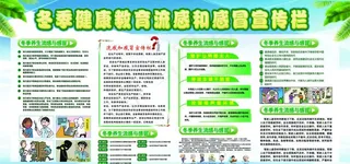 冬季健康教育流感和感冒宣传栏图片