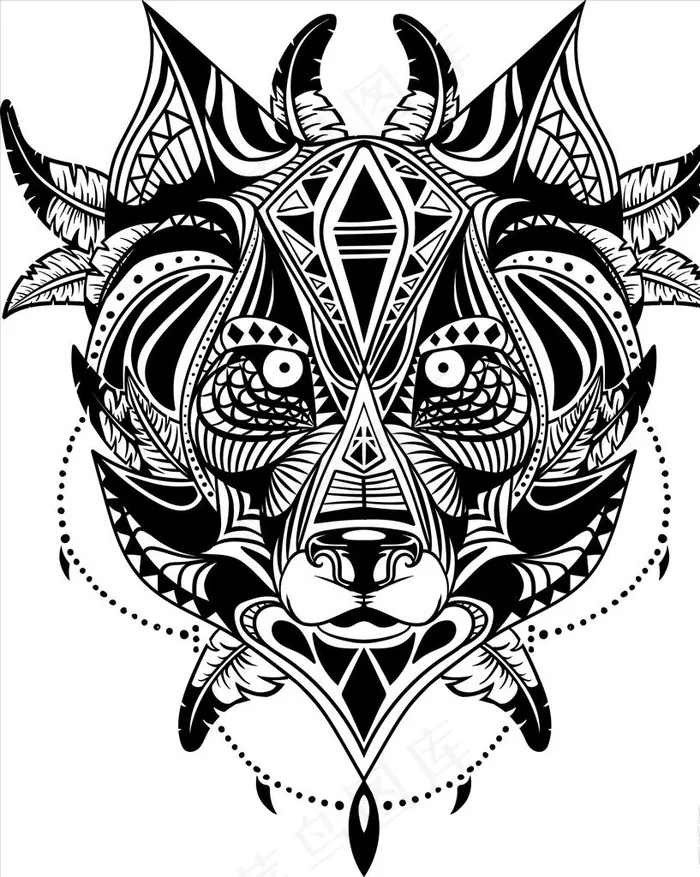 北欧几何动物图片ai矢量模版下载