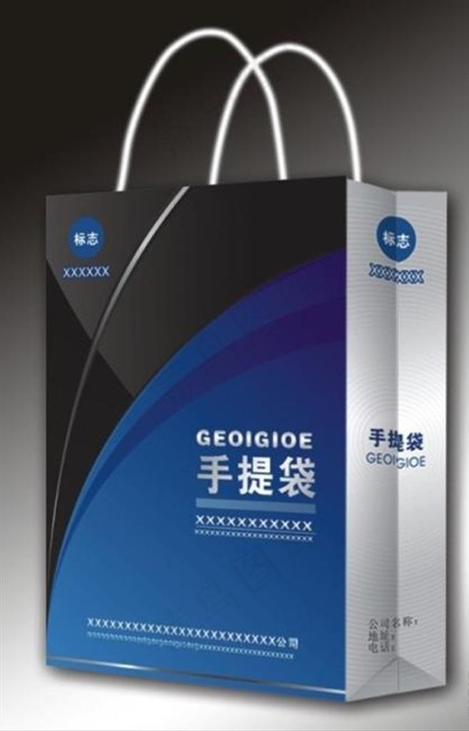 手提袋效果图图片cdr矢量模版下载
