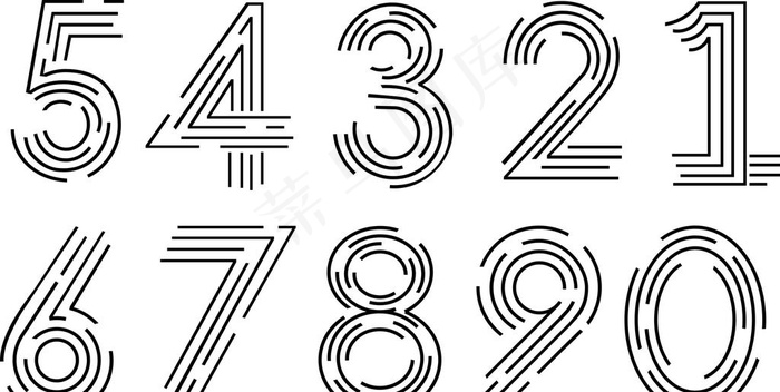 数字线条图片cdr矢量模版下载