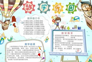 数学手抄报 数学小报PSD模板图片