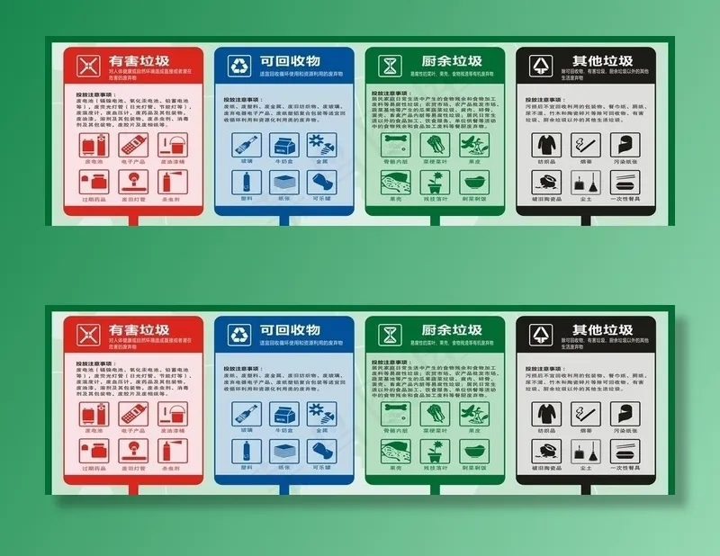 垃圾分类图片cdr矢量模版下载