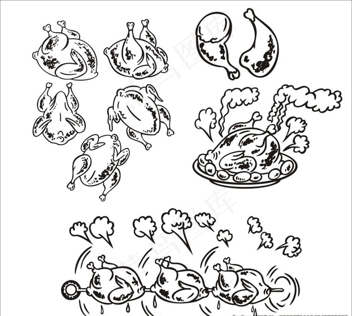 烤鸡图片cdr矢量模版下载