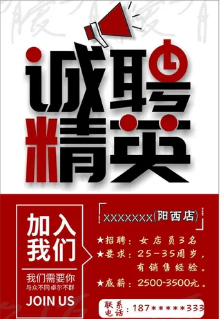 招聘海报 诚聘图片
