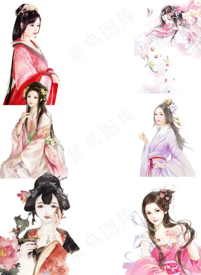 古典美女半身像图片(2480X3508(DPI:300))psd模版下载