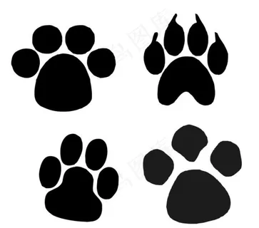 矢量卡通动物脚印图片
