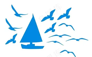 船和海鸥图片
