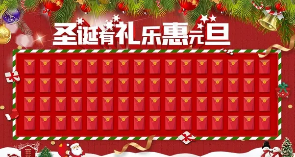圣诞元旦红包墙图片
