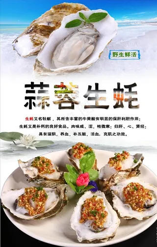 蒜蓉生蚝海报色设计图片