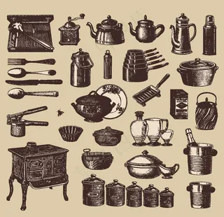素描厨具图片 素描厨具图片