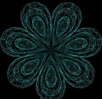 蓝色线条花朵图片