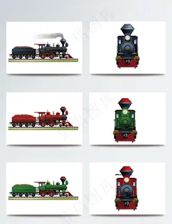 手绘复古可爱火车图片