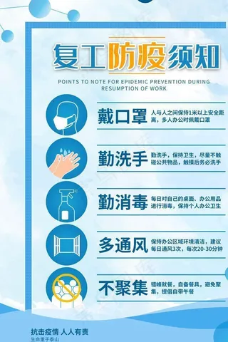 复工防疫须知图片