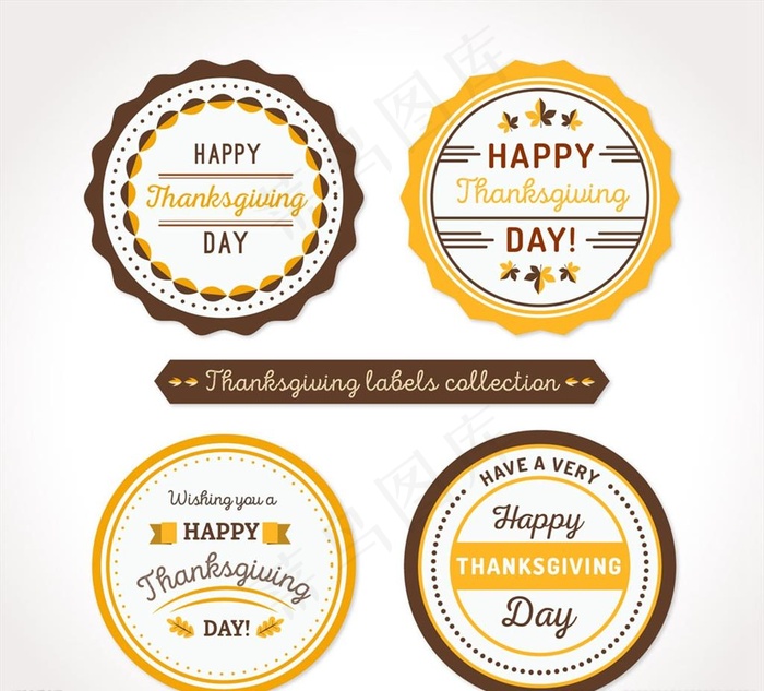 圆形感恩节标签图片