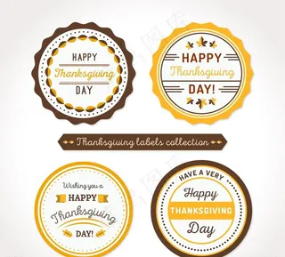 圆形感恩节标签图片