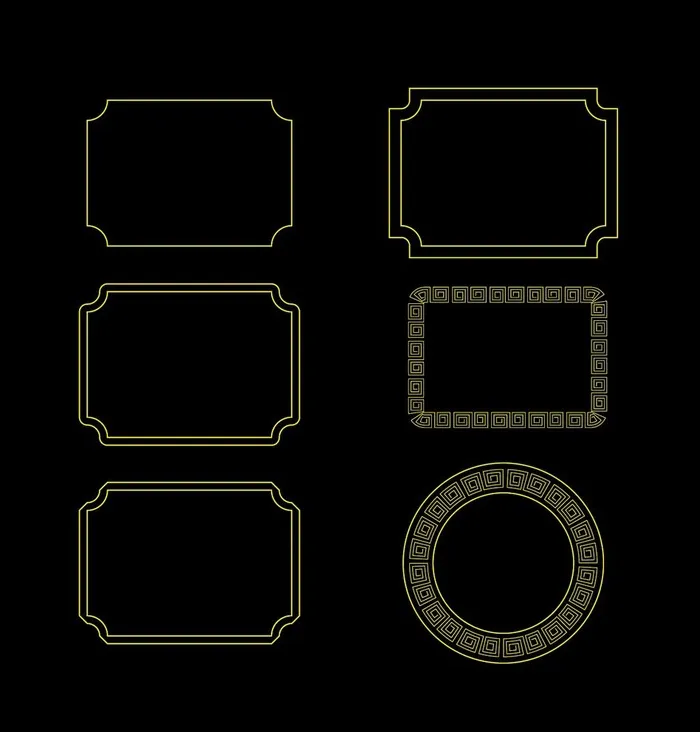 边框花纹图片ai矢量模版下载