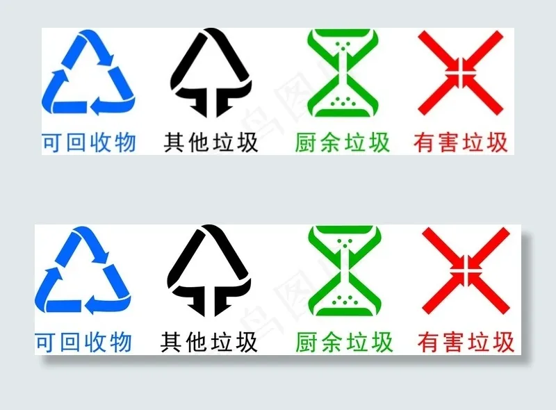 垃圾分类新图标图片cdr矢量模版下载