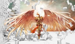 LOL英雄联盟审判天使3D破墙图片