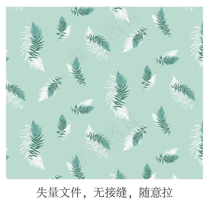 绿色叶子印花图案图片