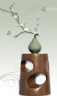 3D浮雕花瓶蝴蝶j背景墙图片