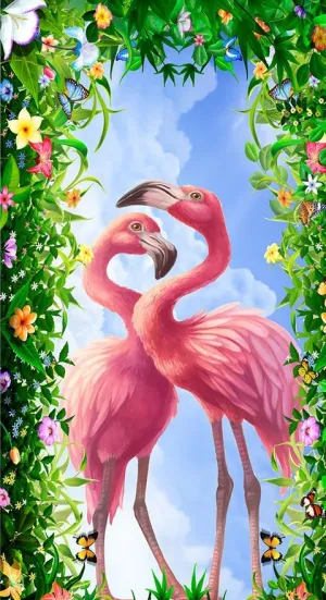 鲜花玄关 火烈鸟图片